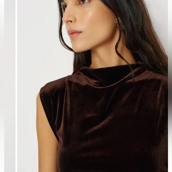 Reformation Alden Knit Dress in Chocolate Velvet Size S - Picture 3 of 14